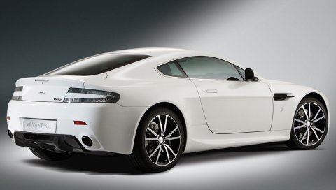 Aston martin, v8, vantage, 2010, белый, вид сбоку, авто