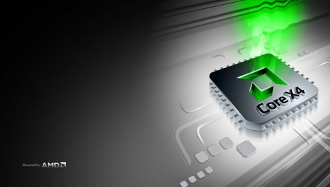Процессор, процессор, amd, зеленый, белый, светлый