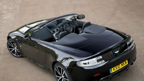 Aston martin, v8, 2010, черный, вид сверху, автомобили, стиль, кабриолет
