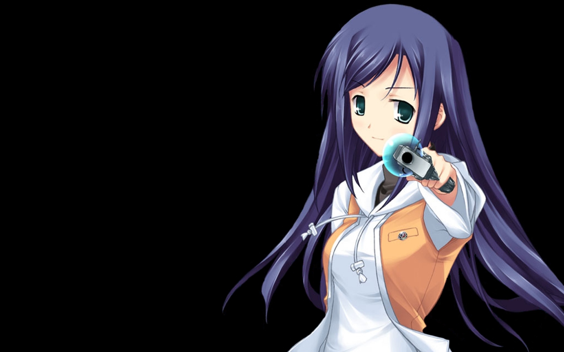 Картинки Mai hime, kuga natsuki, девушка, улыбка, оружие, угроза фото и обои на рабочий стол