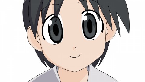 Azumanga daioh, aida kaori, девушка, брюнетка, улыбка, крупный план