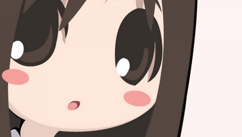 Azumanga daioh, девушка, брюнетка, челки, крупный план