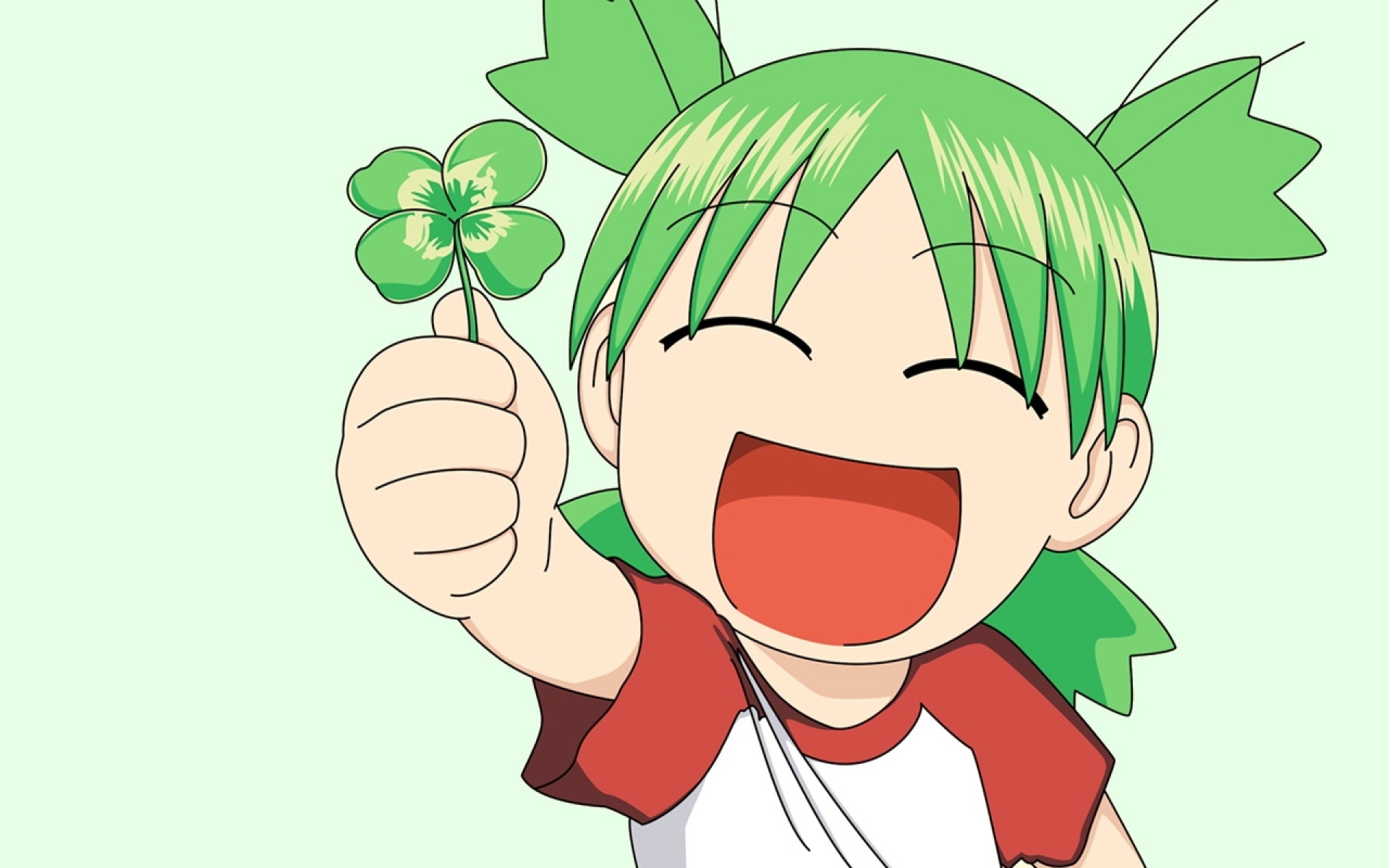 Картинки Yotsubato, koiwai yotsuba, девушка, клевер, радость, открытый рот фото и обои на рабочий стол