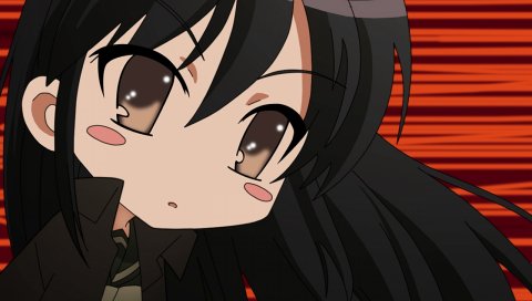Shakugan no shana, shana, shana tan, девушка, брюнетка, челки, крупный план