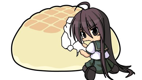 Shakugan no shana, shana, девушка, брюнетка, еда, неуверенность