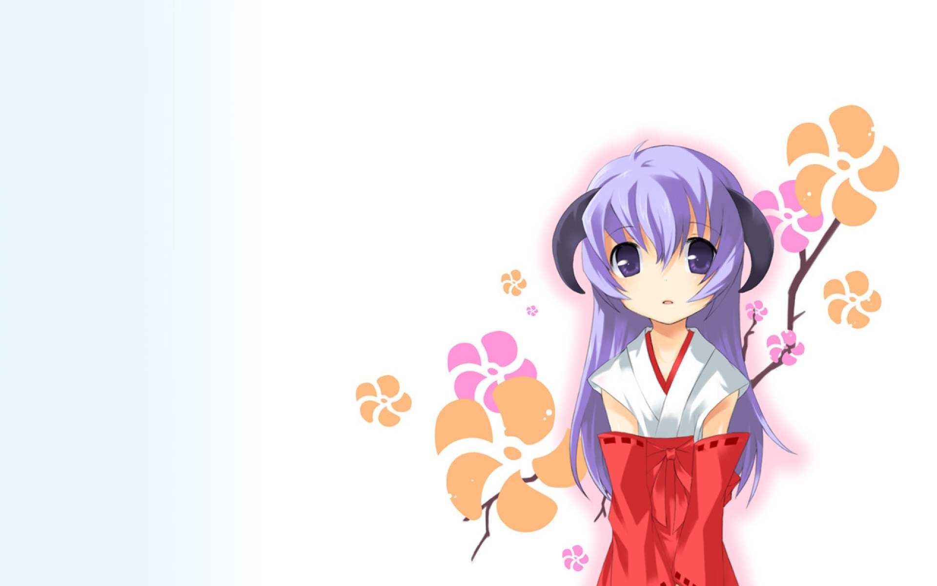 Картинки Higurashi no naku koro ni, hanyuu, девушка, милый, рога, цветы фото и обои на рабочий стол