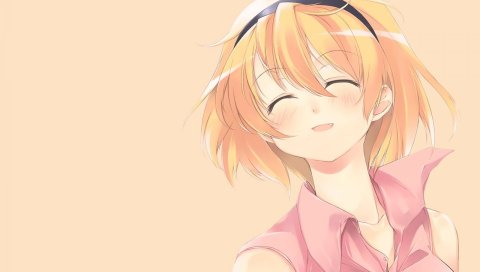 Higurashi no naku koro ni, houjou satoko, девушка, блондин, смеется