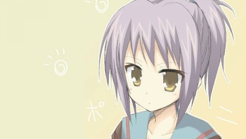 Suzumiya haruhi no yuutsu, nagato yuki, girl, bangs, face