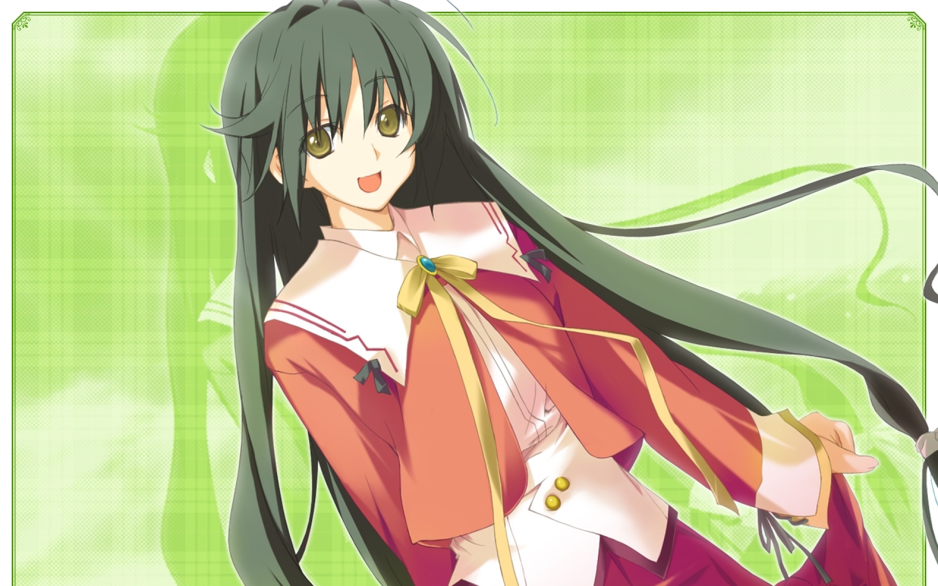 Картинки Kokonoka, happy margaret, kitanoji nozomi, девушка, брюнетка, радость, длинные волосы, юбка фото и обои на рабочий стол