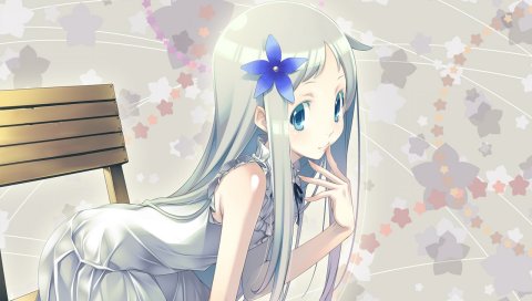 Lasa, ano hi mita hana no namae wo bokutachi wa mada shiranai, meiko honma, девушка, скамейка, платье