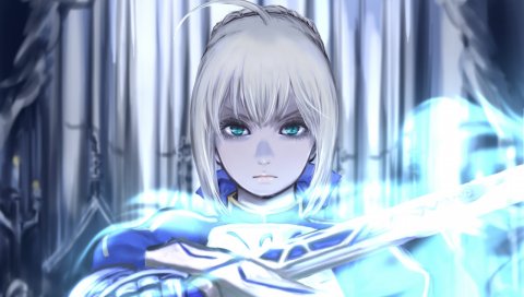 Lilicohime, судьба ночь, судьба ноль, саблю, девушка, меч, взгляд
