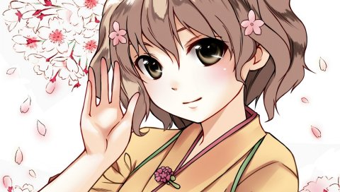 Hanasaku iroha, matsumae ohana, девушка, милый, цветы, лепестки