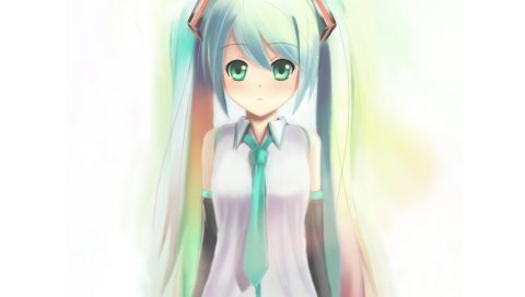 Lino-lin, вокалоид, hatsune miku, девушка, сладкий, галстук, взгляд
