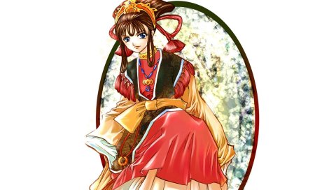 Juuni kokuki, tagme, персонаж, девушка, брюнетка, платье