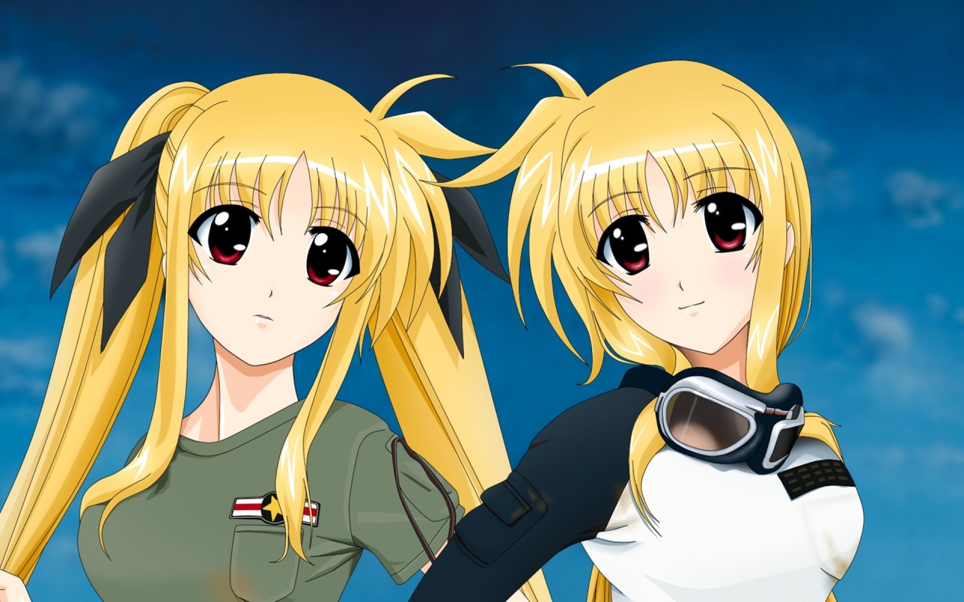 Картинки Mahou shoujo лирическая nanoha, девушка, блондинка, близнецы, посмотрите фото и обои на рабочий стол