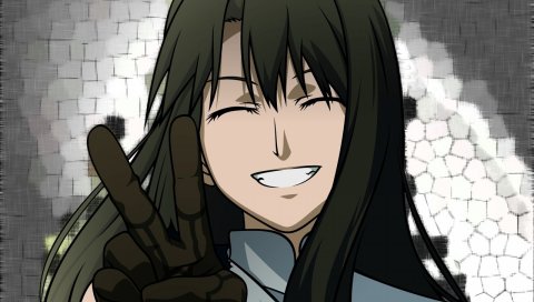 Kara no kyoukai, kokutou azaka, девушка, брюнетка, перчатки, жест