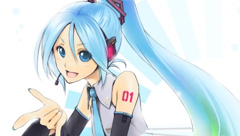 Вокалоид, hatsune miku, девушка, песня, наушники