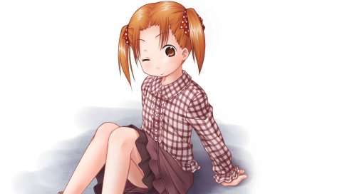 Ichigo mashimaro, matsuoka miu, девушка, милый, поза, флирт