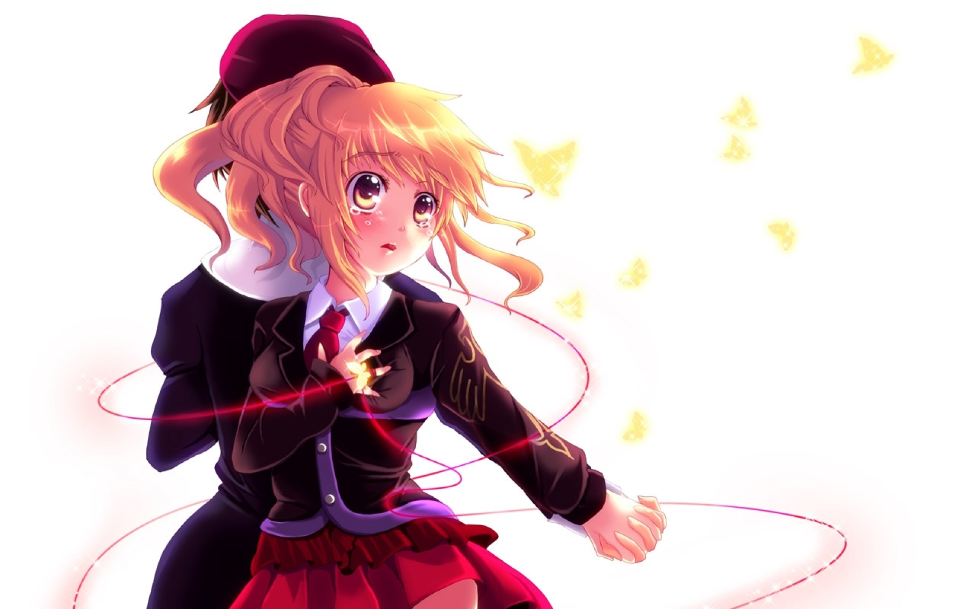 Картинки Umineko no naku koro ni, ushiromiya jessica, kanon, umineko, девушка, блондинка, юбка, бабочка фото и обои на рабочий стол