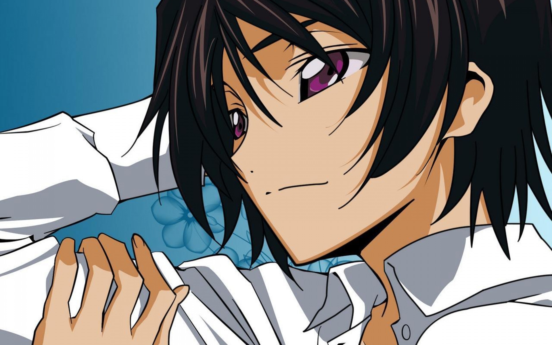Картинки Код geass, lelouch lamperouge, мальчик, брюнетка, рубашка, взгляд фото и обои на рабочий стол