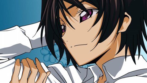 Код geass, lelouch lamperouge, мальчик, брюнетка, рубашка, взгляд