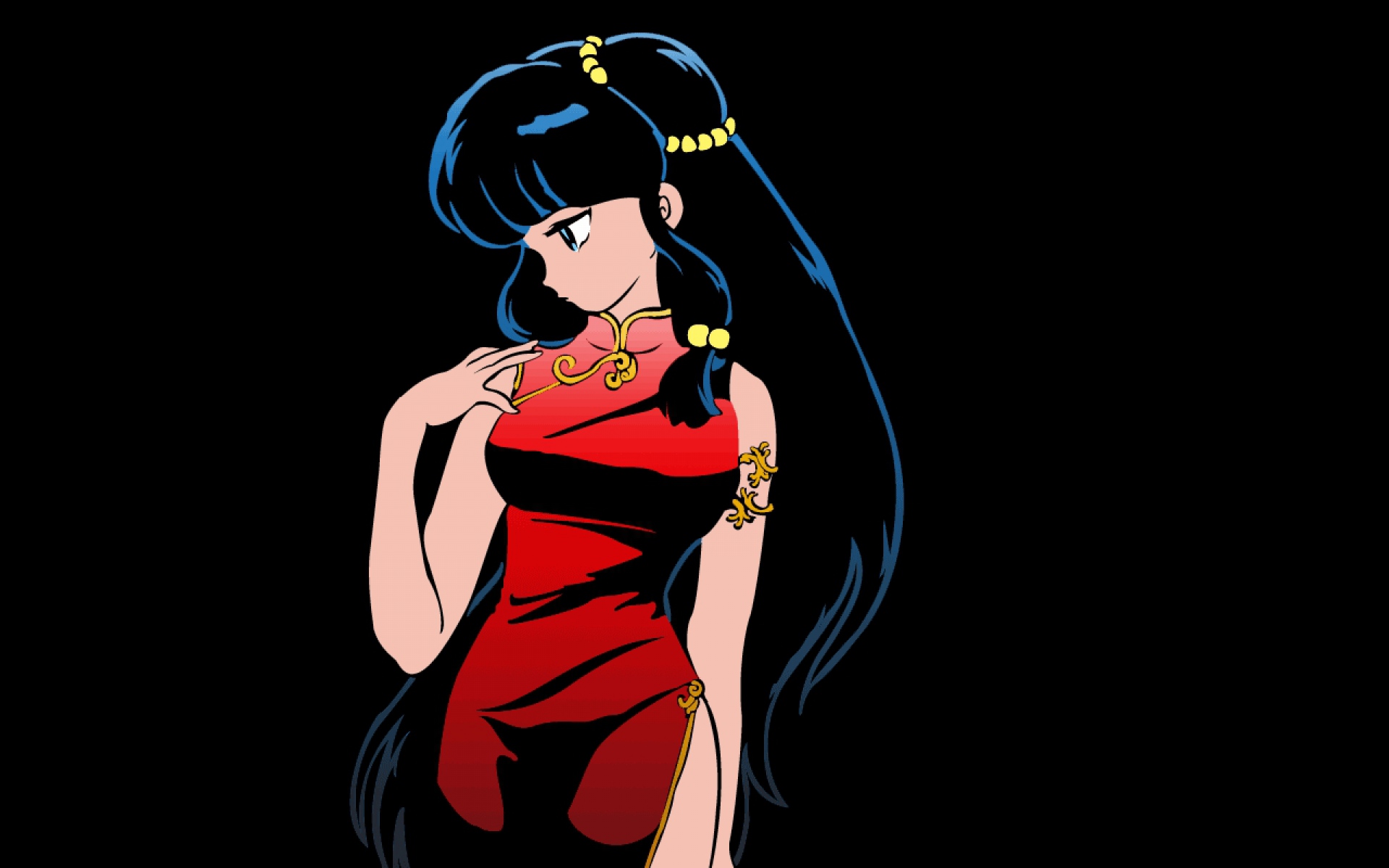 Картинки Ranma 1, шампунь, девушка, брюнетка, платье, осанка фото и обои на рабочий стол