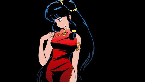 Ranma 1, шампунь, девушка, брюнетка, платье, осанка