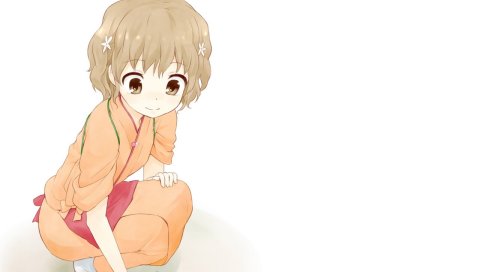 Hanasaku iroha, matsumae ohana, девушка, милый, кошка, улыбка