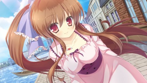 Mizu no miyako no patisserie, kanda mari, девушка, брюнетка, прогулка, улыбка