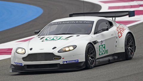 Aston martin, v8, vantage, 2009, белый, вид спереди, автомобиль, гоночный автомобиль