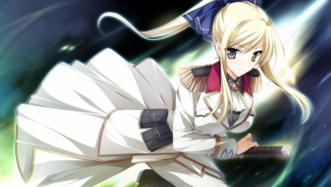 Kimishima ao, otome ga tsumugu koi no canvas, shishidou chiharu, девушка, оружие, движение