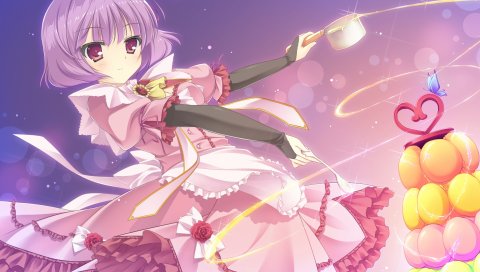 Mizu no miyako no patisserie, девушка, платье, торт, ложка