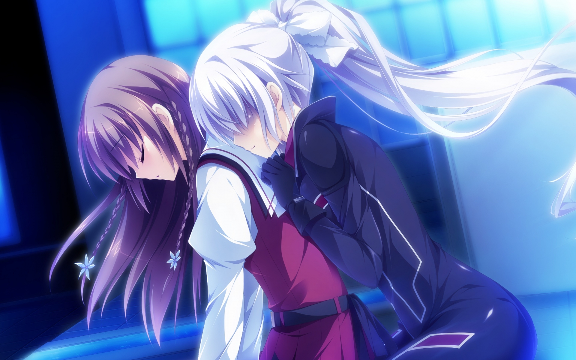 Картинки Kimishima ao, otome ga tsumugu koi no canvas, miyama mizuki, anastasia, otome ga tsumugu, девушка, hug фото и обои на рабочий стол