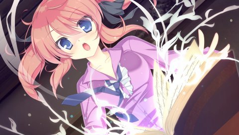 Mizu no miyako no patisserie, девушка, книга, магия