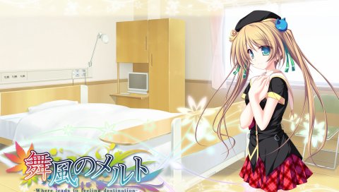 Tenmaso, maikaze no melt, hisagihara ui, девушка, блондинка, галстук, комната