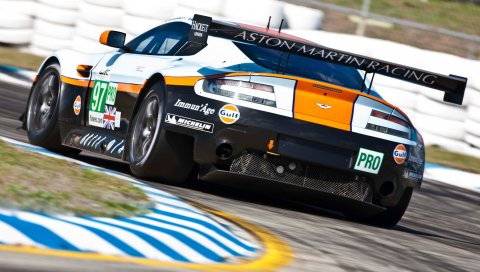 Aston martin, v8, vantage, 2012, черный, вид сзади, автомобиль, спорт