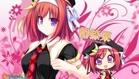 Tenmaso, maikaze no melt, tsubaki nazuna, девушка, аниме, улыбка, галстук