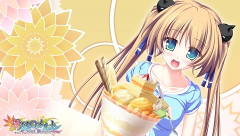 Tenmaso, maikaze no melt, hisagihara ui, девушка, блондинка, мороженое