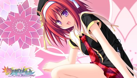 Tenmaso, maikaze no melt, tsubaki nazuna, девушка, радость, поза, галстук
