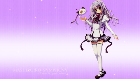 Симфония mashiroiro, amaha miu, девушка, юбка, чулки
