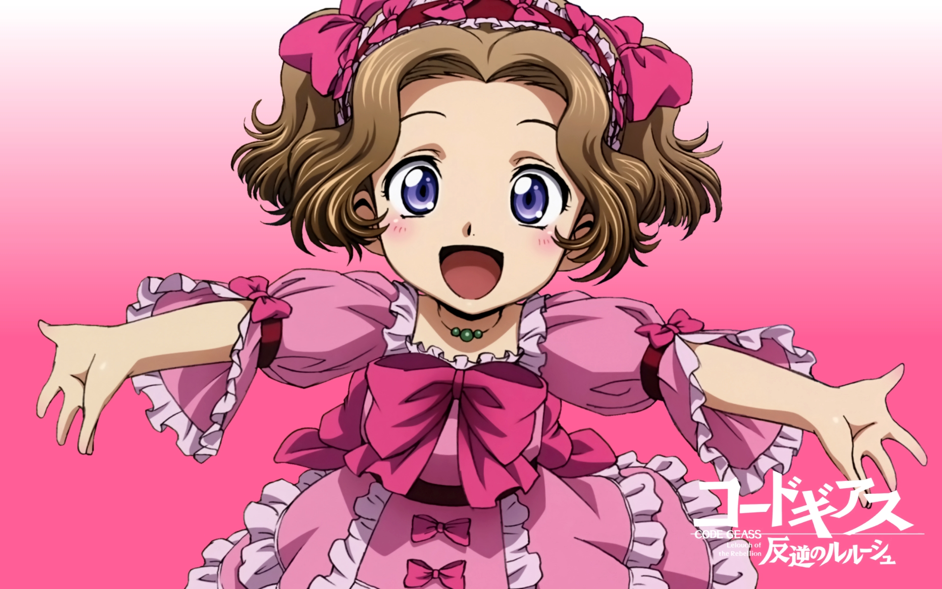 Картинки Код geass, nunnally lamperouge, девушка, брюнетка, платье, радость фото и обои на рабочий стол