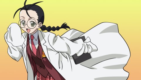 Mahou sensei negima, девушка, очки, платье, коса