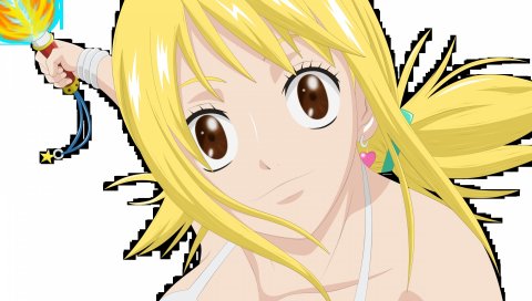 Фея хвост, lucy heartfilia, девушка, блондинка, оружие, огонь, крупный план