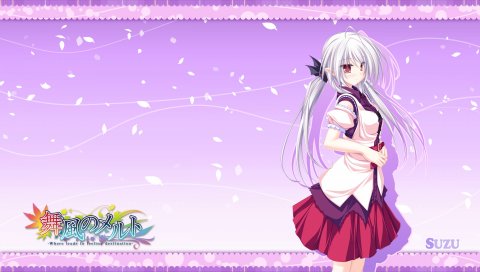 Mikagami mamizu, lunaris filia, suzu, suzukaze no melt, девушка, уши, лепестки, юбка
