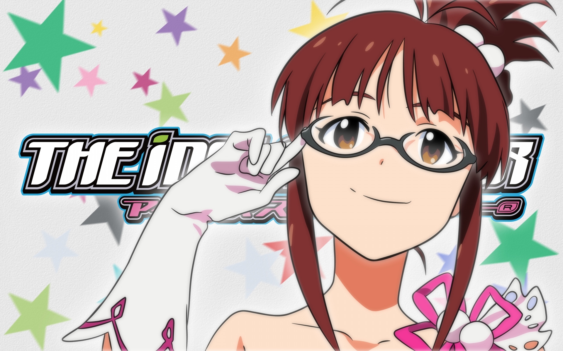Картинки Идолмейстер, akizuki ritsuko, девушка, брюнетка, очки, улыбка, сладкий фото и обои на рабочий стол