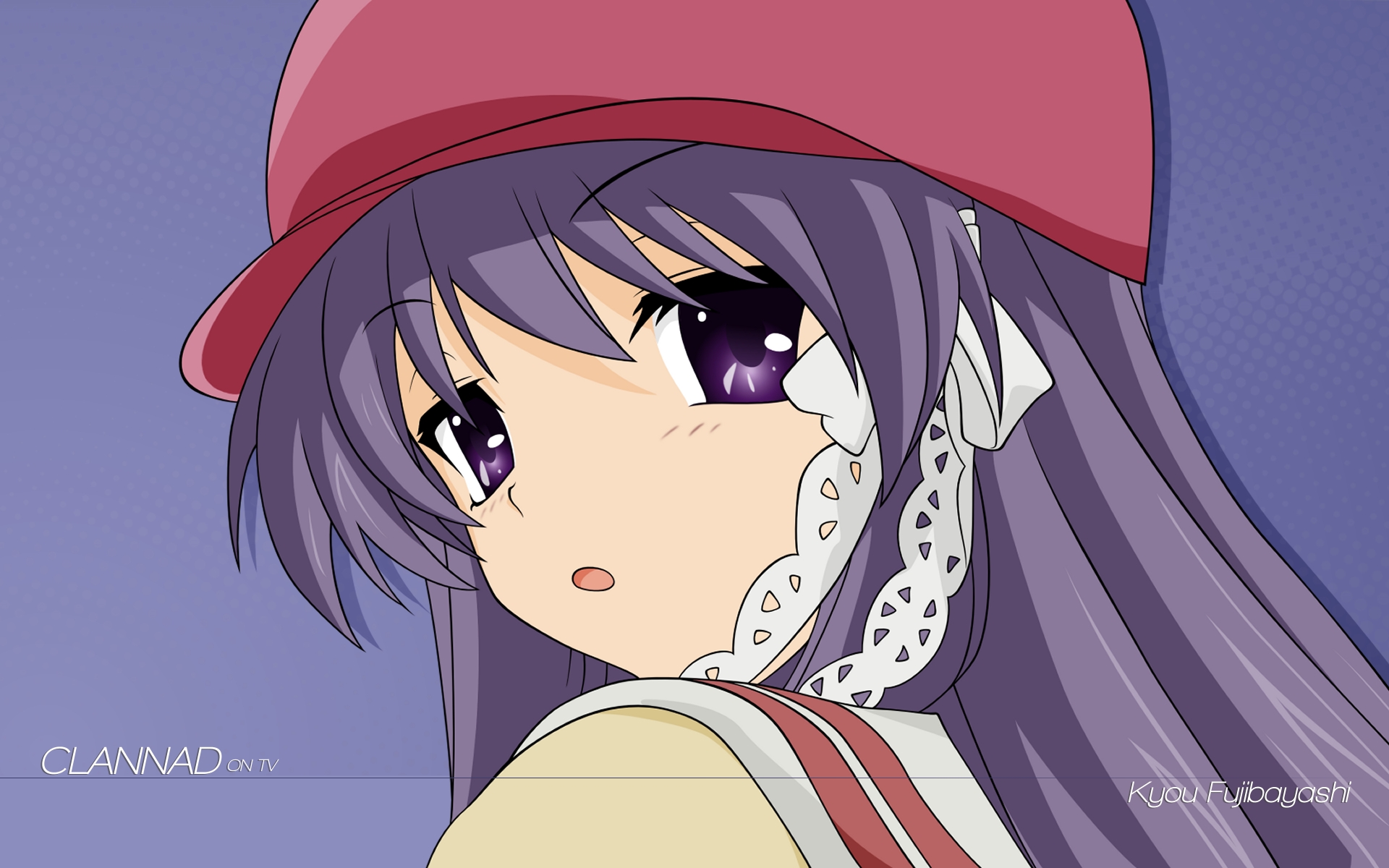 Картинки Clannad, fujibayashi kyou, девушка, шляпа, взгляд фото и обои на рабочий стол