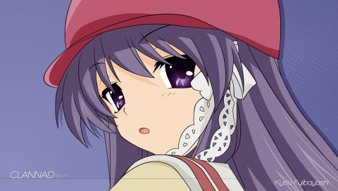 Clannad, fujibayashi kyou, девушка, шляпа, взгляд
