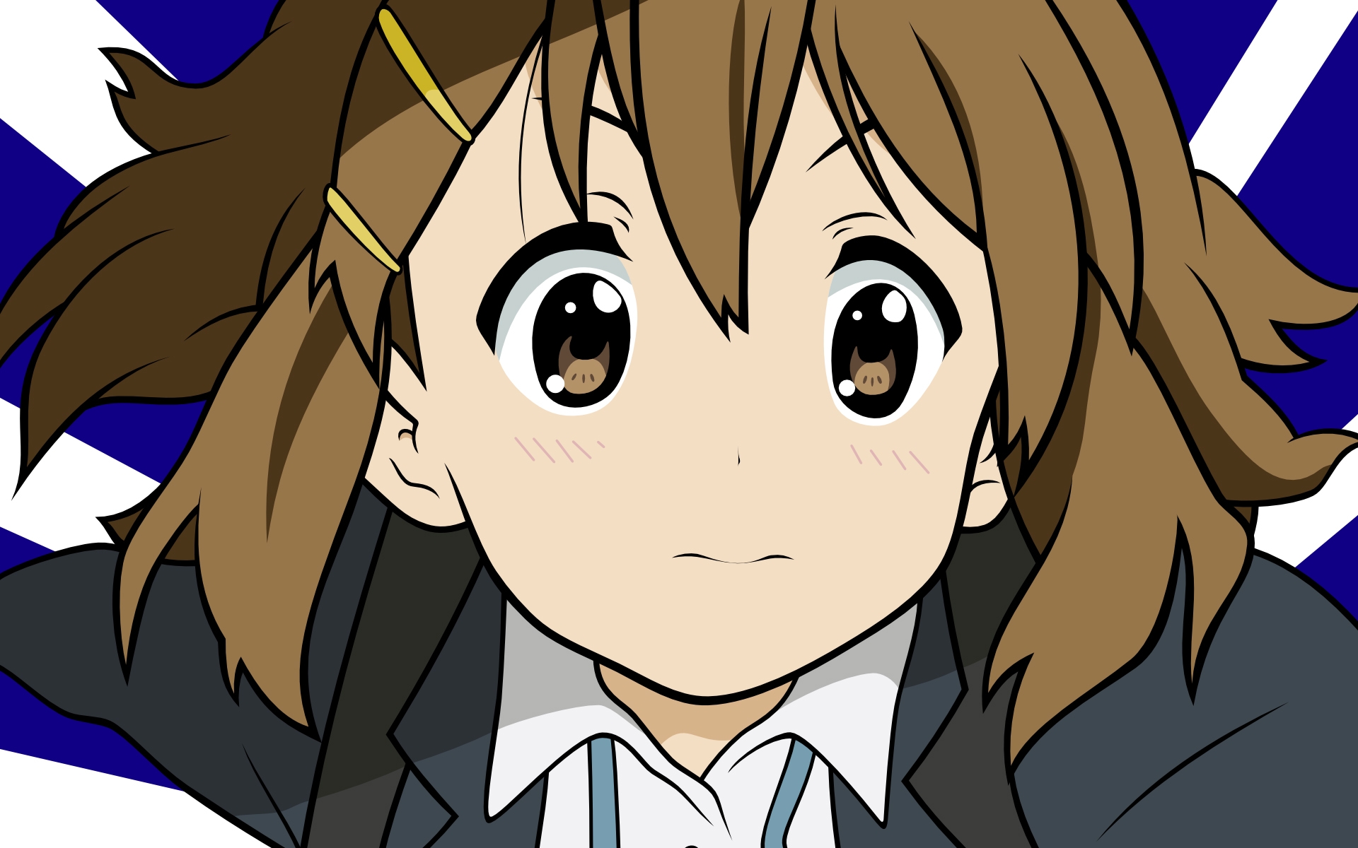 Картинки K-on, hirasawa yui, девушка, лицо, крупный план фото и обои на рабочий стол