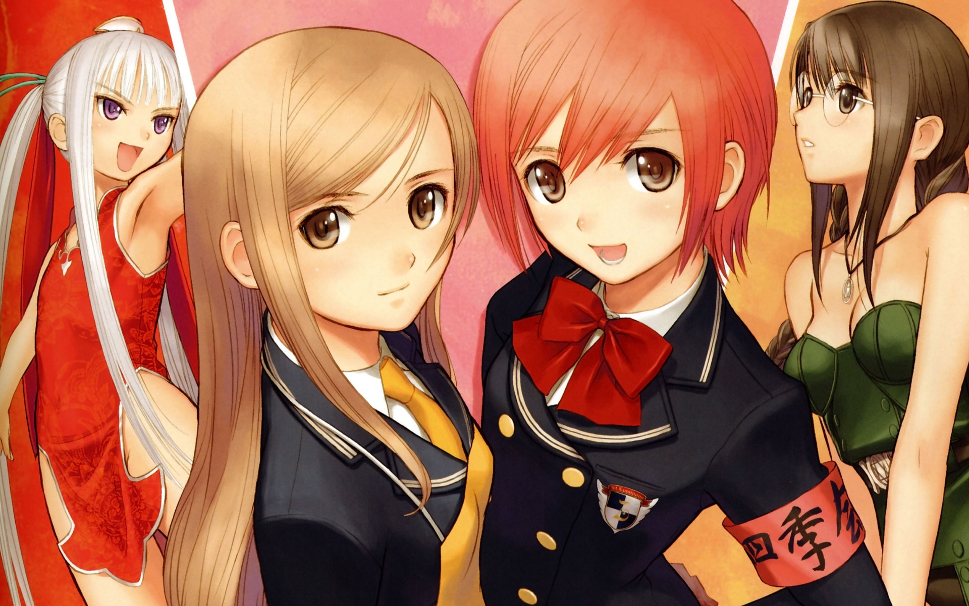 Картинки Taka tony, сияющий ветер, touka kureha, hiruda reia, seena kanon, девушка, милый, улыбка фото и обои на рабочий стол