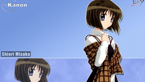 Kanon, misaka shiori, девушка, брюнетка, шарф, милый